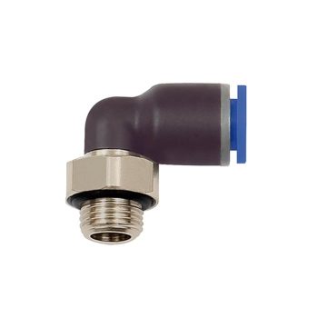    L "push-in" csatlakozó  »Blue Széria«: könyök, párhuzamos menet, forgatható, G 1/4 külső, Ø 4 mm