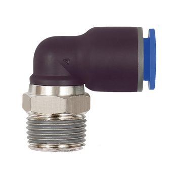    L csatlakozó »Blue Széria«, forgatható, R 1/8 külső, Ø 4 mm ( külső kúpos menet )