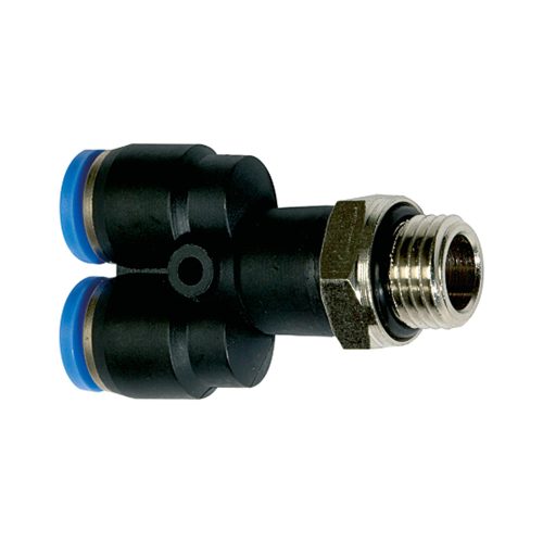  Y csatlakozó »Blue Széria«, forgatható, M5 külső, Ø 4 mm