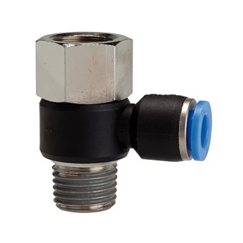    L "push-in" csatlakozó  »Blue Széria«, forgatható, G/R 1/8 i./a., Ø4mm ( belső párhuzamos/ külső kúpos )