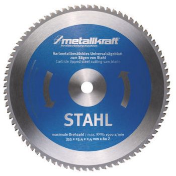   Metallkraft körfűrésztárcsa acélhoz 355 x 2.4 x 25.4 mm T80