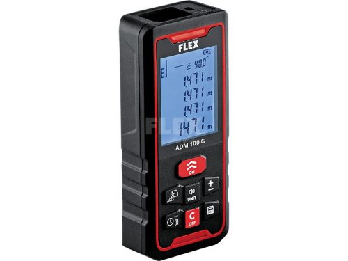 Flex ADM 100 G Zöld lézeres távolság-, terület-, térfogat-, és szögmérő, cserélhető akkumulátorral