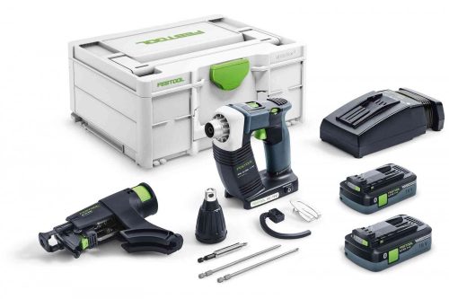 Festool Akkus építkezési csavarbehajtó DWC 18-2500 HPC 4,0 I-Plus DURADRIVE + ajándék kapcsozógép/szegezőgép