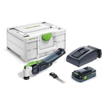   Festool Akkus oszcilláló kéziszerszám OSC 18 HPC 4,0 EI-Plus VECTURO + ajándék kapcsozógép/szegezőgép