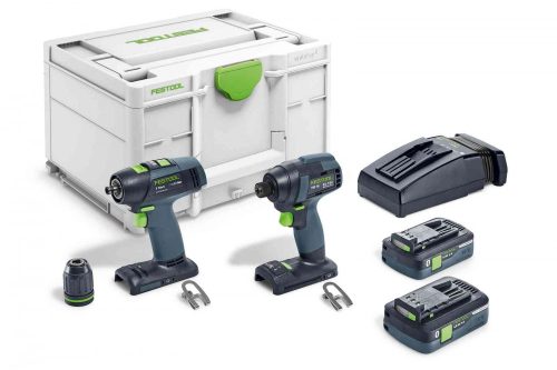 Festool Fúró és csavarbehajtó készlet TID 18 HPC 4,0 I-Set T18 + ajándék kapcsozógép/szegezőgép