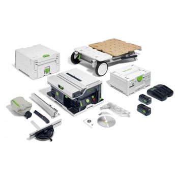   Festool Akkus asztali körfűrész CSC SYS 50 EBI-Set + ajándék kapcsozógép/szegezőgép