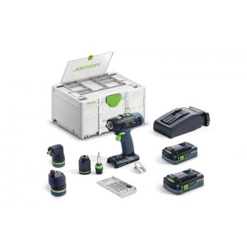   Festool Akkus fúró-csavarbehajtó T 18+3 HPC 4,0 I-Set + ajándék kapcsozógép/szegezőgép