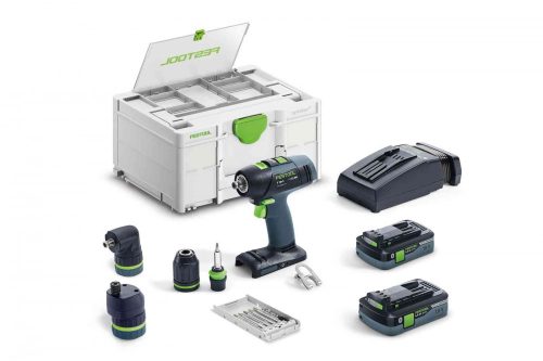Festool Akkus fúró-csavarbehajtó T 18+3 HPC 4,0 I-Set + ajándék kapcsozógép/szegezőgép