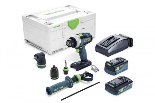 Festool Akkus fúró-csavarbehajtó TDC 18/4 5,0/4,0 I-Set QUADRIVE + ajándék kapcsozógép/szegezőgép