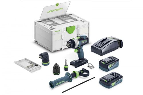Festool Akkus ütvefúró-csavarbehajtó gép TPC 18/4 5,0/4,0 I-Set QUADRIVE +  ajándék kapcsozógép/szegezőgép