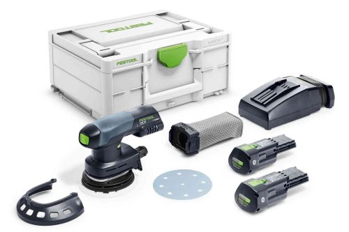Festool Akkus excentercsiszoló ETSC 125 3,0 I-Plus + ajándék kapcsozógép/szegezőgép