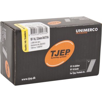 TJEP VF-16, 32 mm szeg 2000 db rozsdamentes