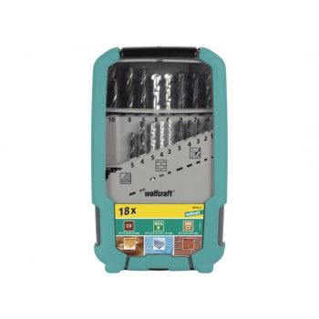 WOLFCRAFT Kombinált fúrókészlet 18 részes