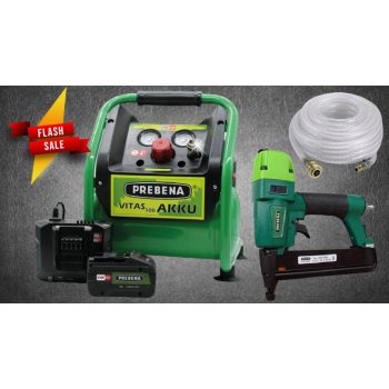   PREBENA Akkus kapcsozó szett 15-40mm  (Vitas 100 Kompresszor+2XR-ES40 Kapocsbelövő ) /amíg a klt. tart!*/