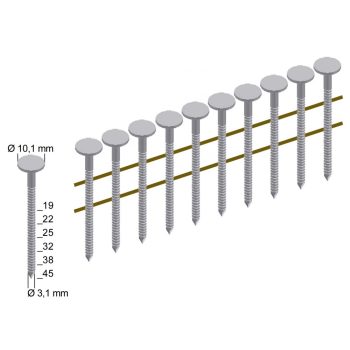 PREBENA CNZ31/19NKRI zsindelyszeg, gyűrűs 16° 7200db