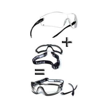   Bollé Cobra védőszemüveg szett hab kerettel és pánttal víztiszta színben