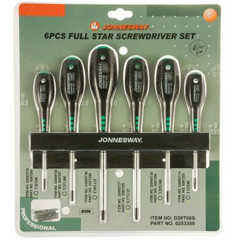   JONNESWAY Csavarhúzó Torx 6 darabos készlet T10től - T30-ig