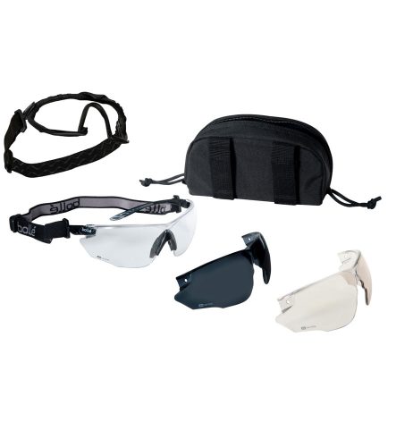 Cserélhető lencsés dioptriás napszemüveg szett hab kerettel 3 lencsével Bollé Tactical Combat